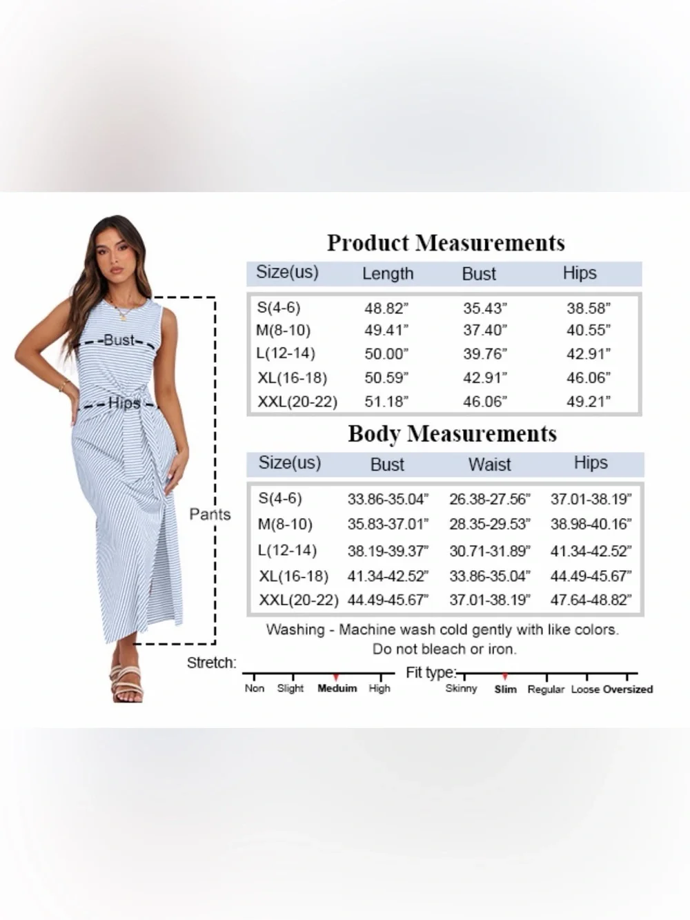 🆕Striped Sleeveless Tie-Waist Maxi Dress